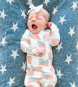 American Flag Convertible Foot Onesie - HoneyBug 