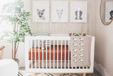 Rust Mudcloth Muslin Crib Sheet