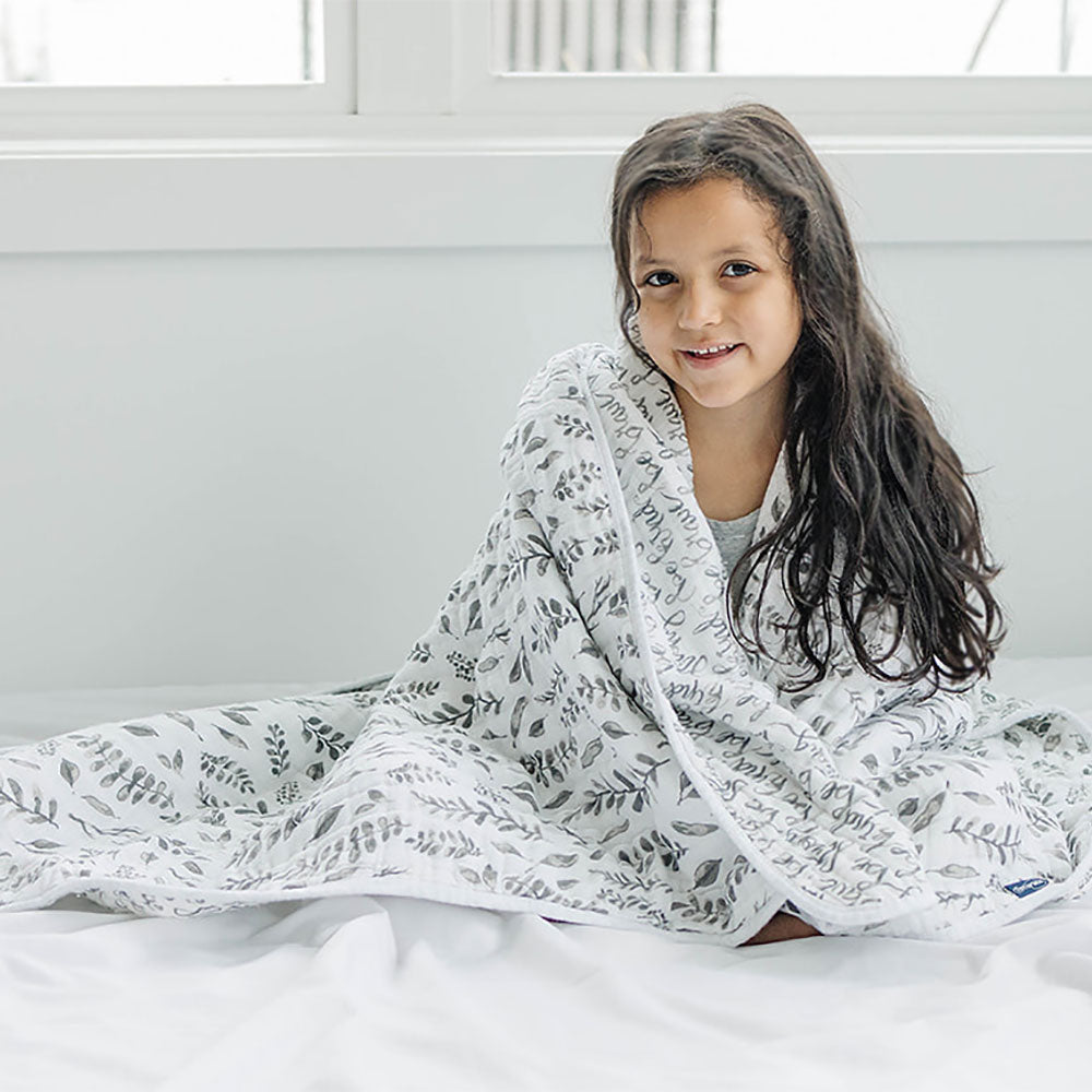 Just Be + Leaves Premium Cotton Snuggle Blanket - HoneyBug 