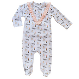Coco Print Footie with Ruffle