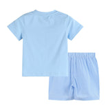 Light Blue Big Brother Smocked Shirt and Shorts Set