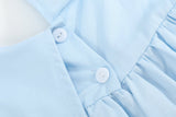Light Blue Bunny and Flowers Dress