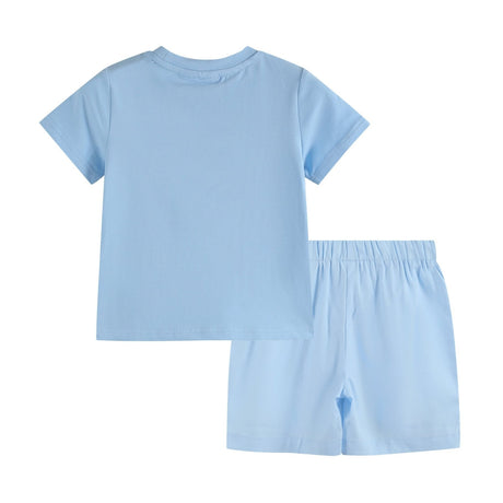 Light Blue Easter Smocked T-Shirt and Shorts Set