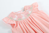 Light Pink Easter Bunny Smocked Top and Bloomer Set