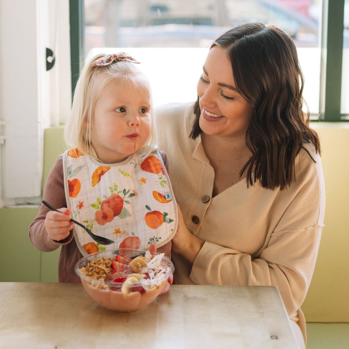 Cotton Muslin Classic Bib 3 Pack - Georgia Peach - HoneyBug 