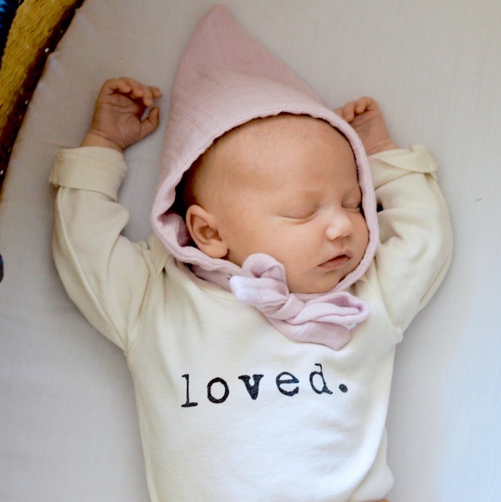 Loved. Organic Cotton Baby Bodysuit Long Sleeve - HoneyBug 