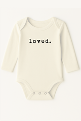 Loved. Organic Cotton Baby Bodysuit Long Sleeve - HoneyBug 