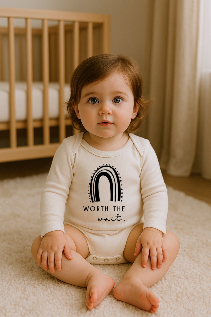 Worth the Wait - Long Sleeve Organic Bodysuit - HoneyBug 
