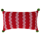 Red Zig-Zag Stripe Lumbar Pillow