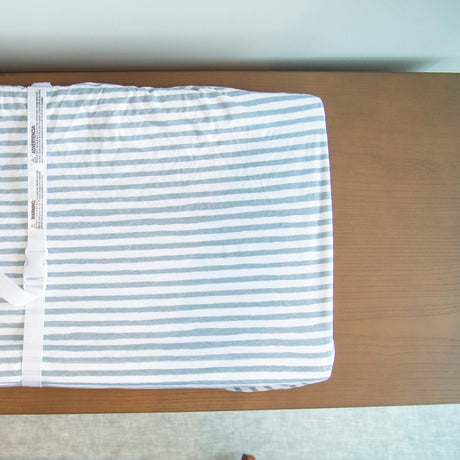 Waterproof Changing Pad Cover | Cradle Sheet Set - Misty Blue Stripes & Splash - HoneyBug 