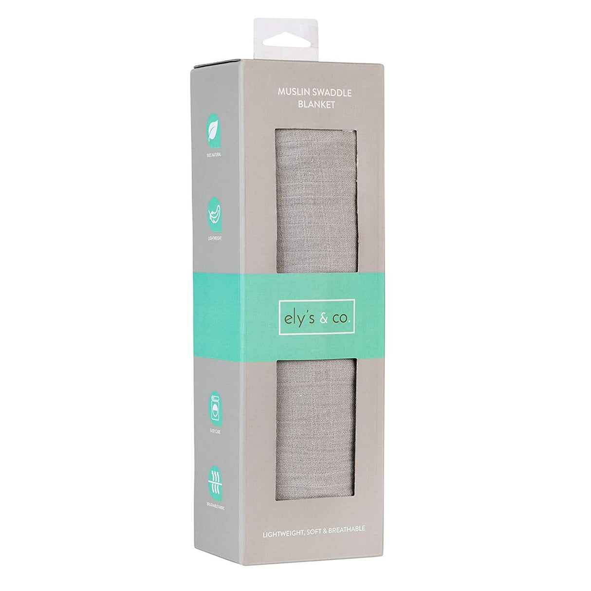 Cotton Muslin Swaddle Blanket - Silver Grey - HoneyBug 