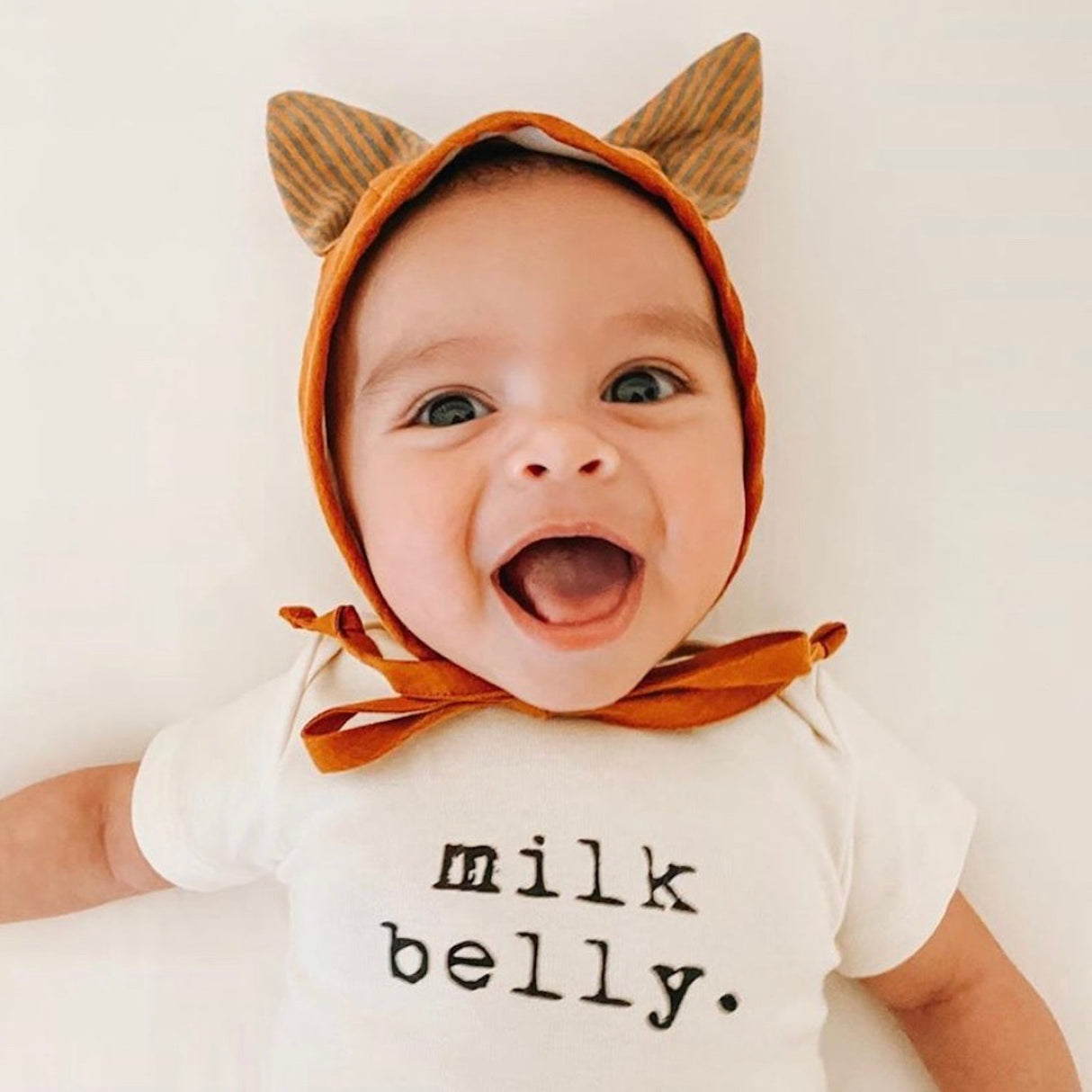 Milk Belly Organic Cotton Baby Bodysuit Short Sleeve - HoneyBug 