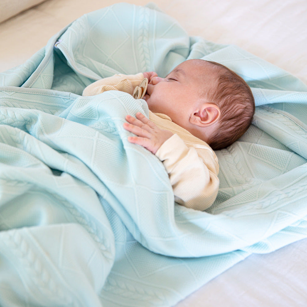 Mint 50" x 60" Full Size Knit Throw - HoneyBug 