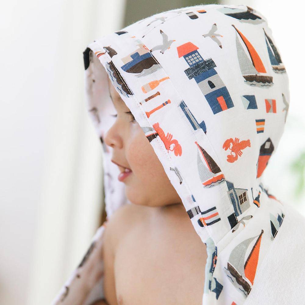 Nautical Baby Hooded Towel - HoneyBug 