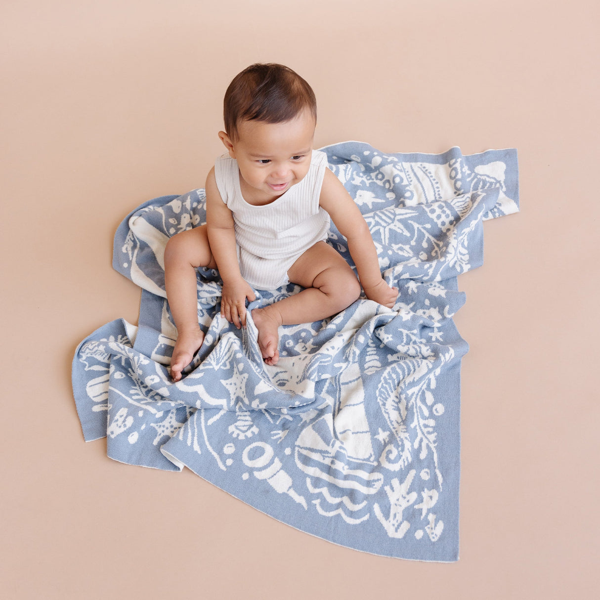 Organic Cotton Blanket Nautical - HoneyBug 