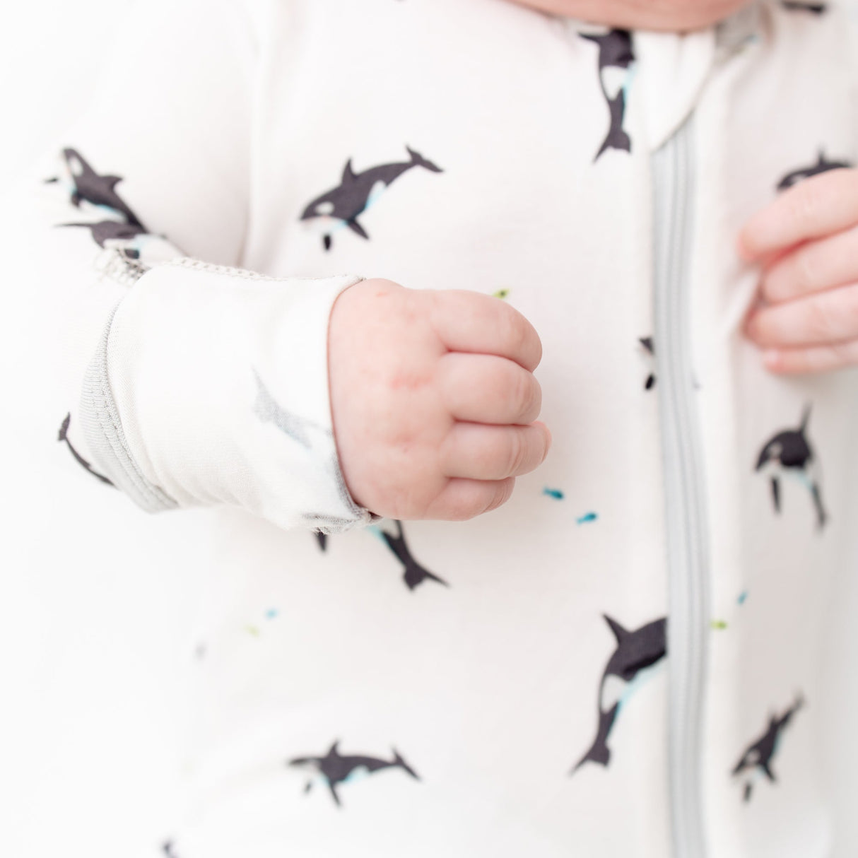 Orca Zippered Footie - HoneyBug 