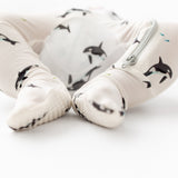 Orca Zippered Footie - HoneyBug 