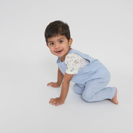 Overalls - Dusty Blue Solid Muslin