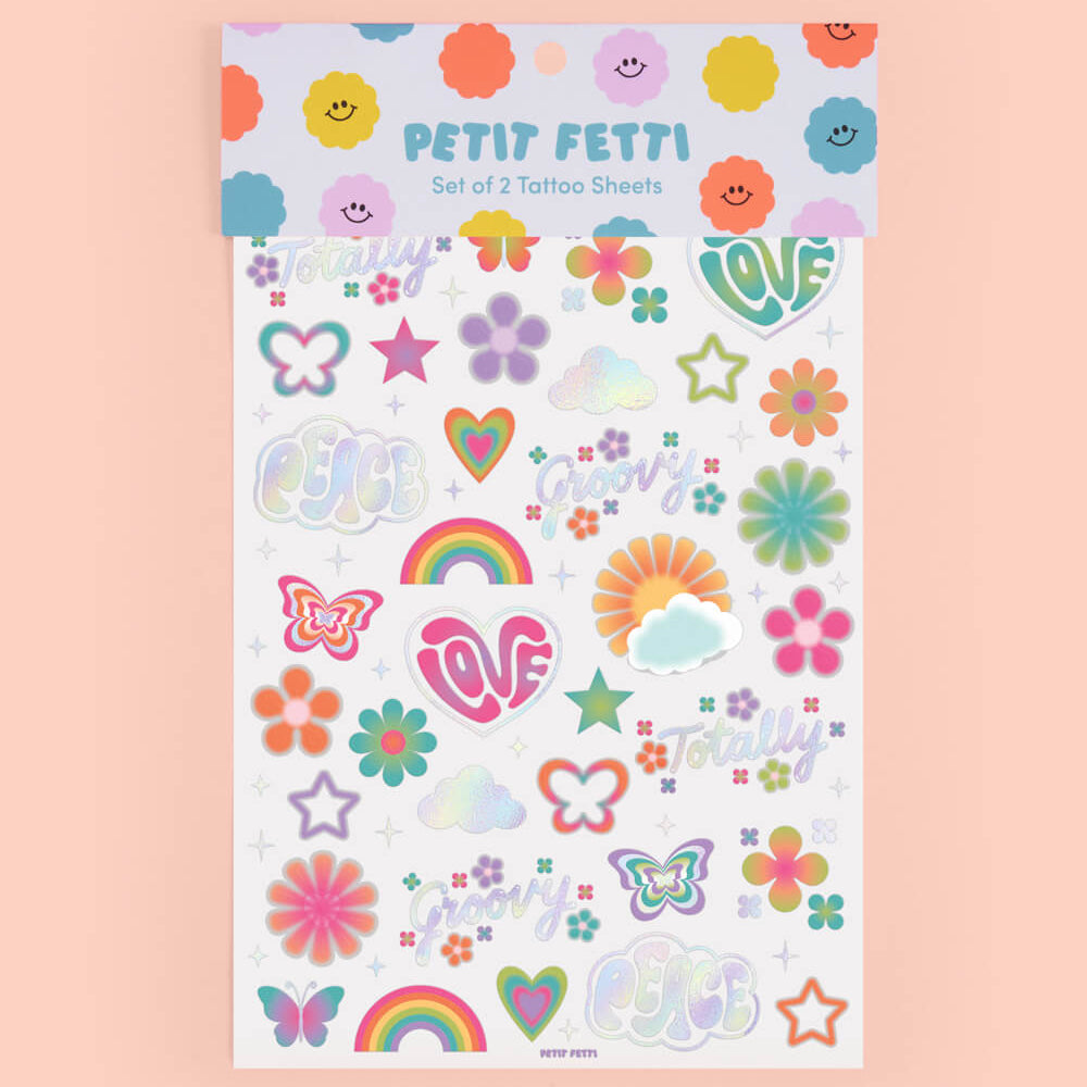 Groovy Rainbow Tats - 68 Temporary Tattoos