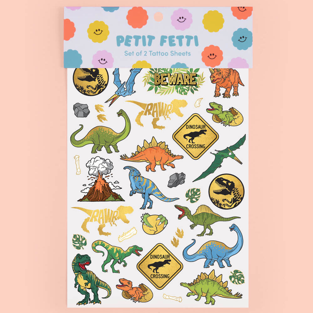 Dino-mite Tats - 44 Foil Temporary Tattoos