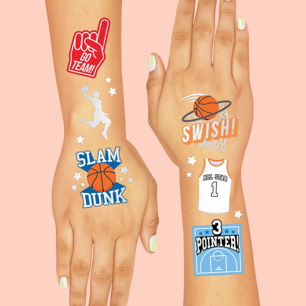 Basketball Tats - 58 Foil Temporary Tattoos