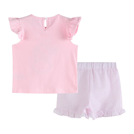Pink Bunny T-Shirt and Shorts Set