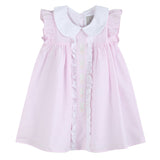 Pink Seersucker Easter Bunny Ruffle Dress