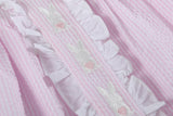 Pink Seersucker Easter Bunny Ruffle Dress