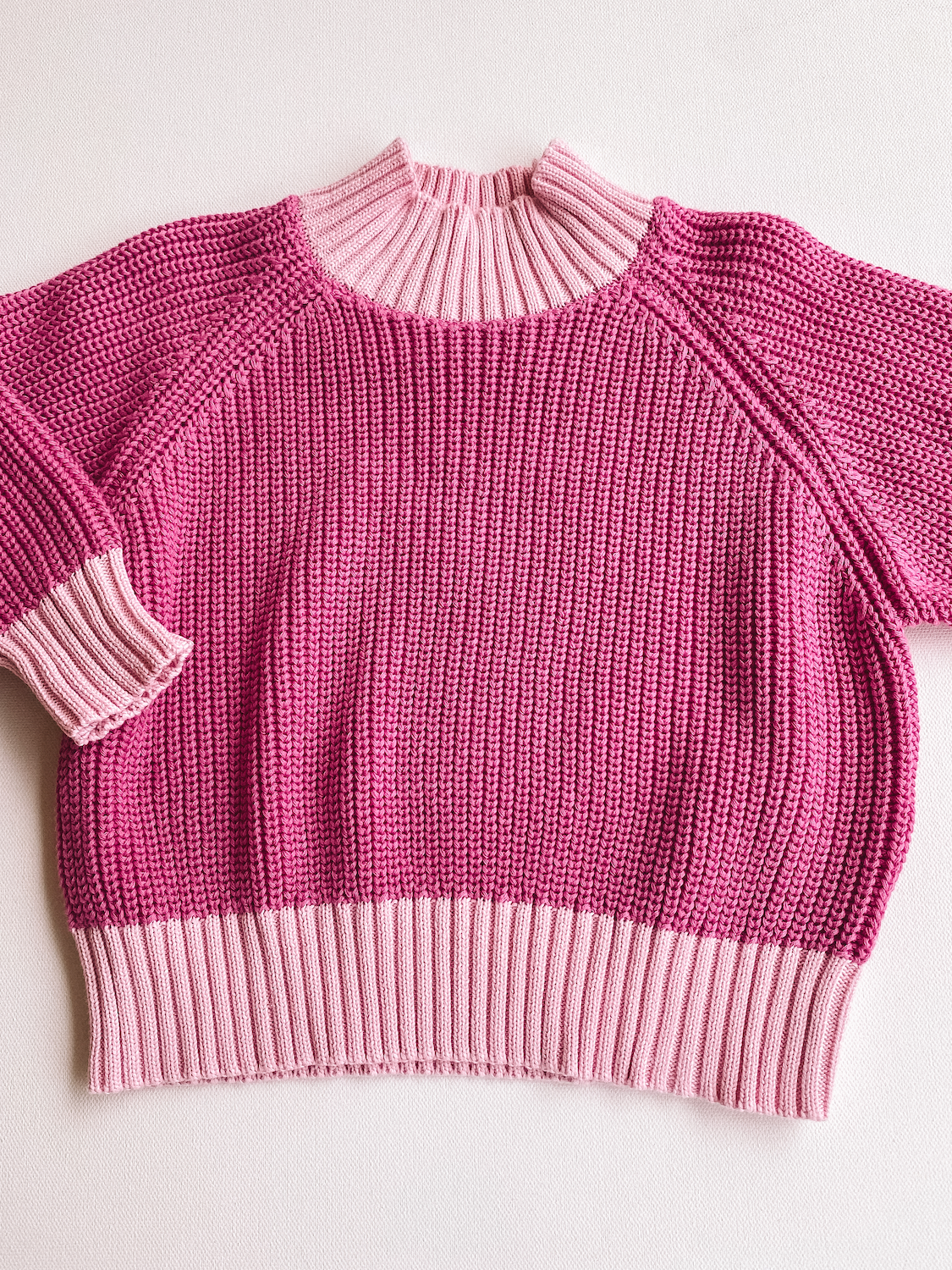 Colorblock Sweater - Pink/Light Pink