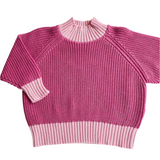 Colorblock Sweater - Pink/Light Pink