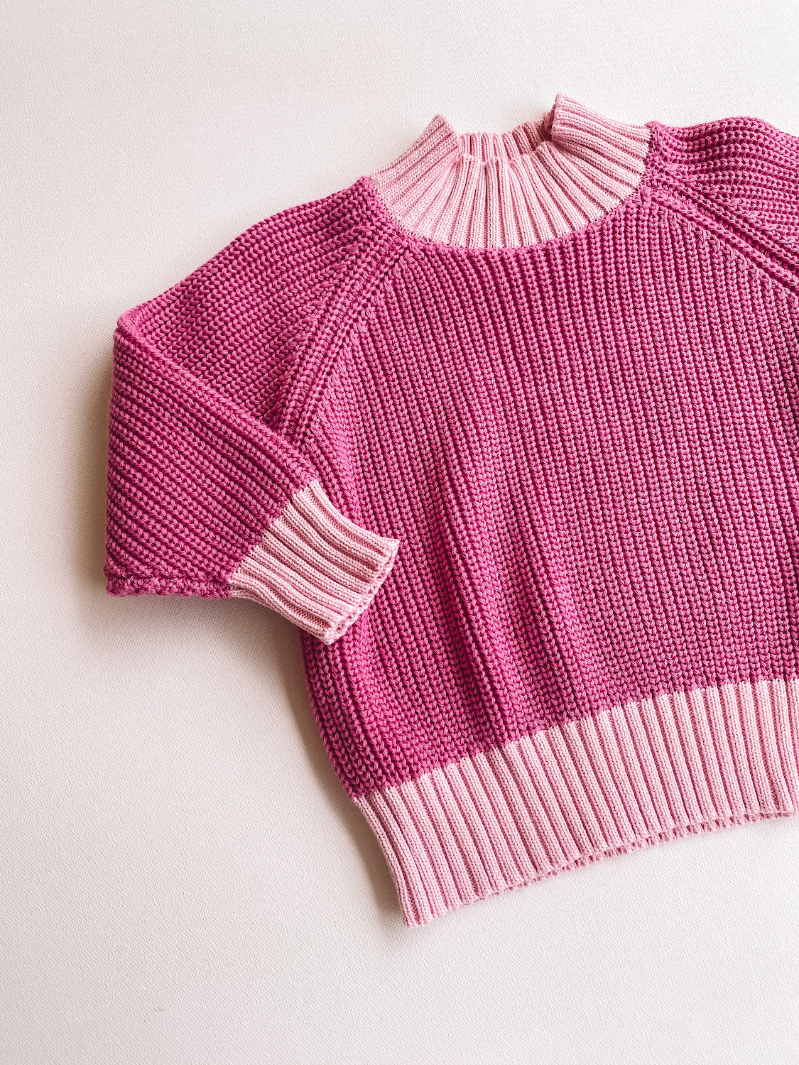 Colorblock Sweater - Pink/Light Pink