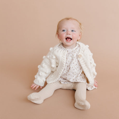 Popcorn Cardigan - Cream - HoneyBug 