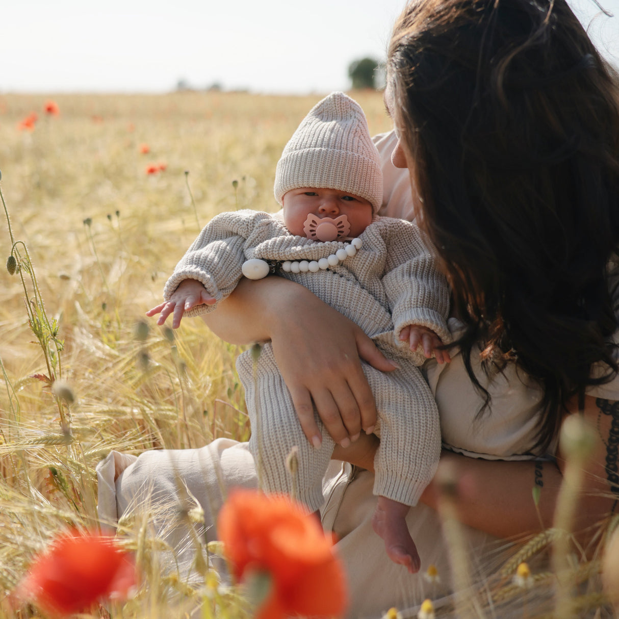 FRIGG Baby's First Pacifier Floral Heart (Blush) 4-Pack