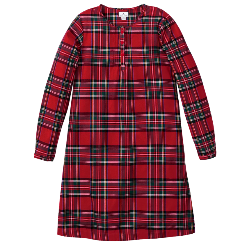 Women's Brushed Twill Beatrice Nightgown in Imperial Tartan - HoneyBug 