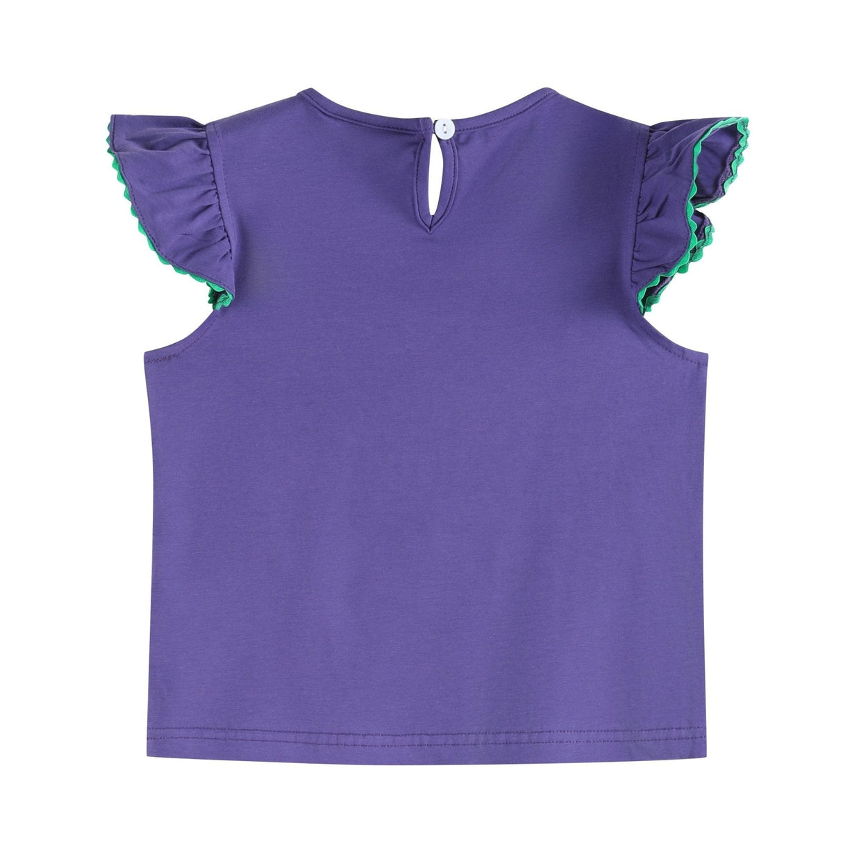 Purple Mardi Gras Applique Ruffle Shirt