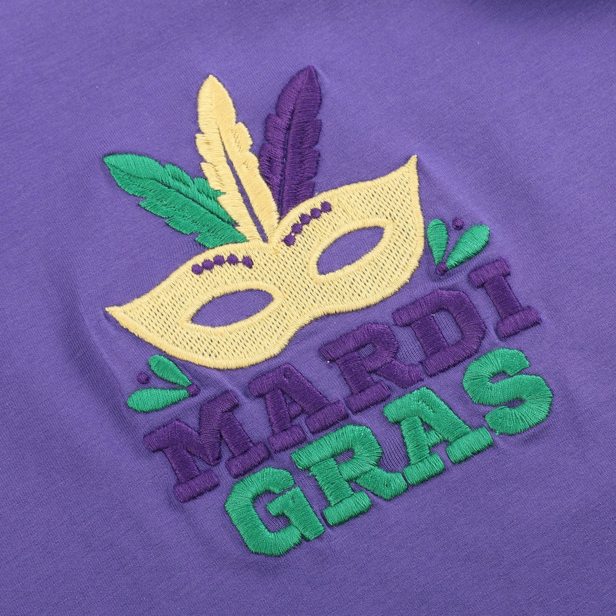 Purple Mardi Gras Applique Ruffle Shirt