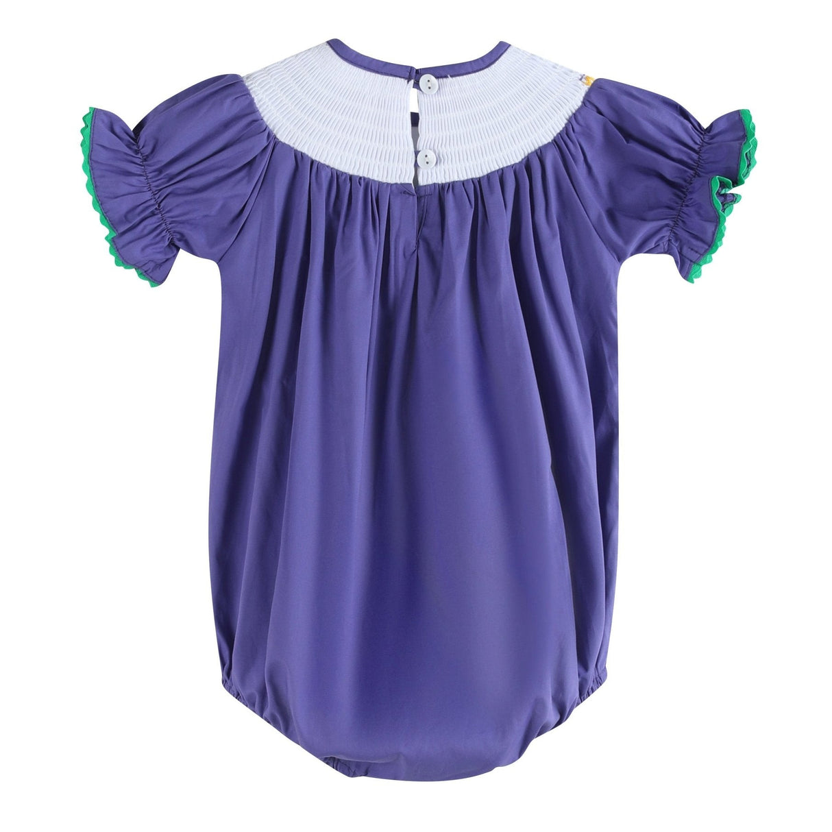 Purple Mardi Gras Smocked Romper