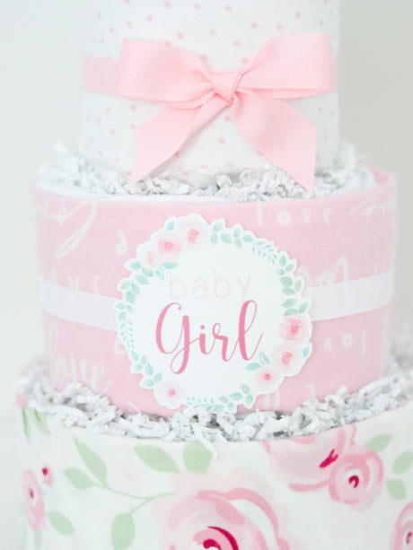 Rose Diaper Cake - HoneyBug 