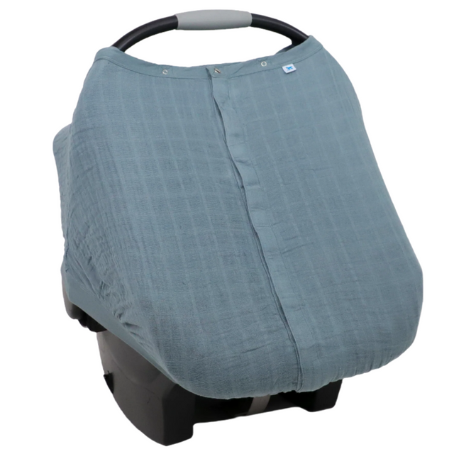 Cotton Muslin Car Seat Canopy - Sea - HoneyBug 