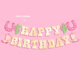 HBD Cowgirl Banner - Gold Foil Banner