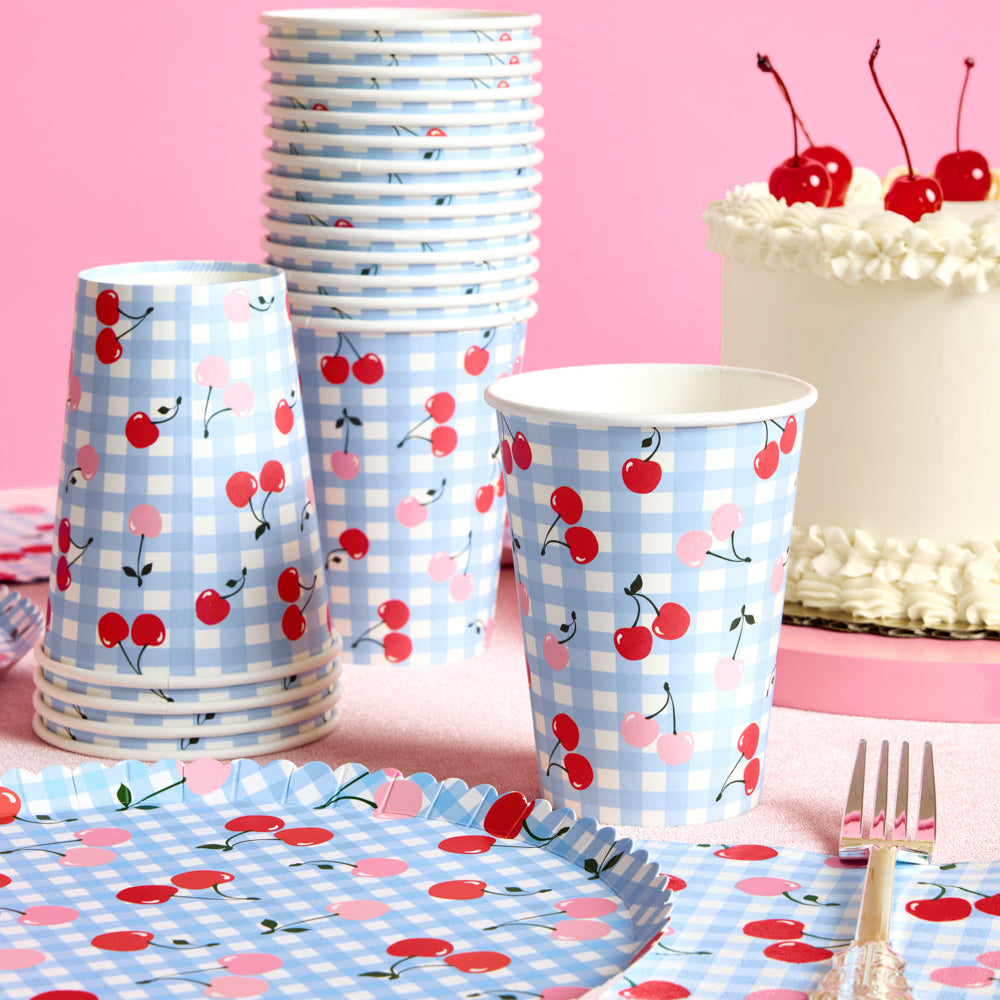 Cherry Tableware Bundle - Paper Plates, Cups + Napkins