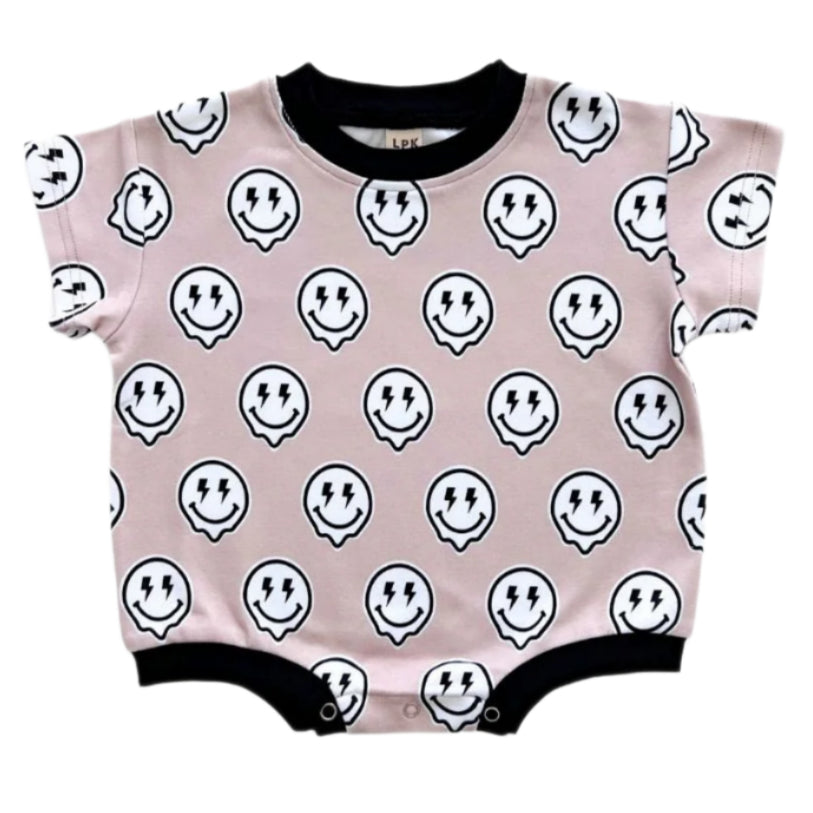 Short Sleeve Bubble Romper | Electric Drippy - HoneyBug 