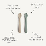 Silicone Feeding Spoons 2-Pack - Ivory - HoneyBug 