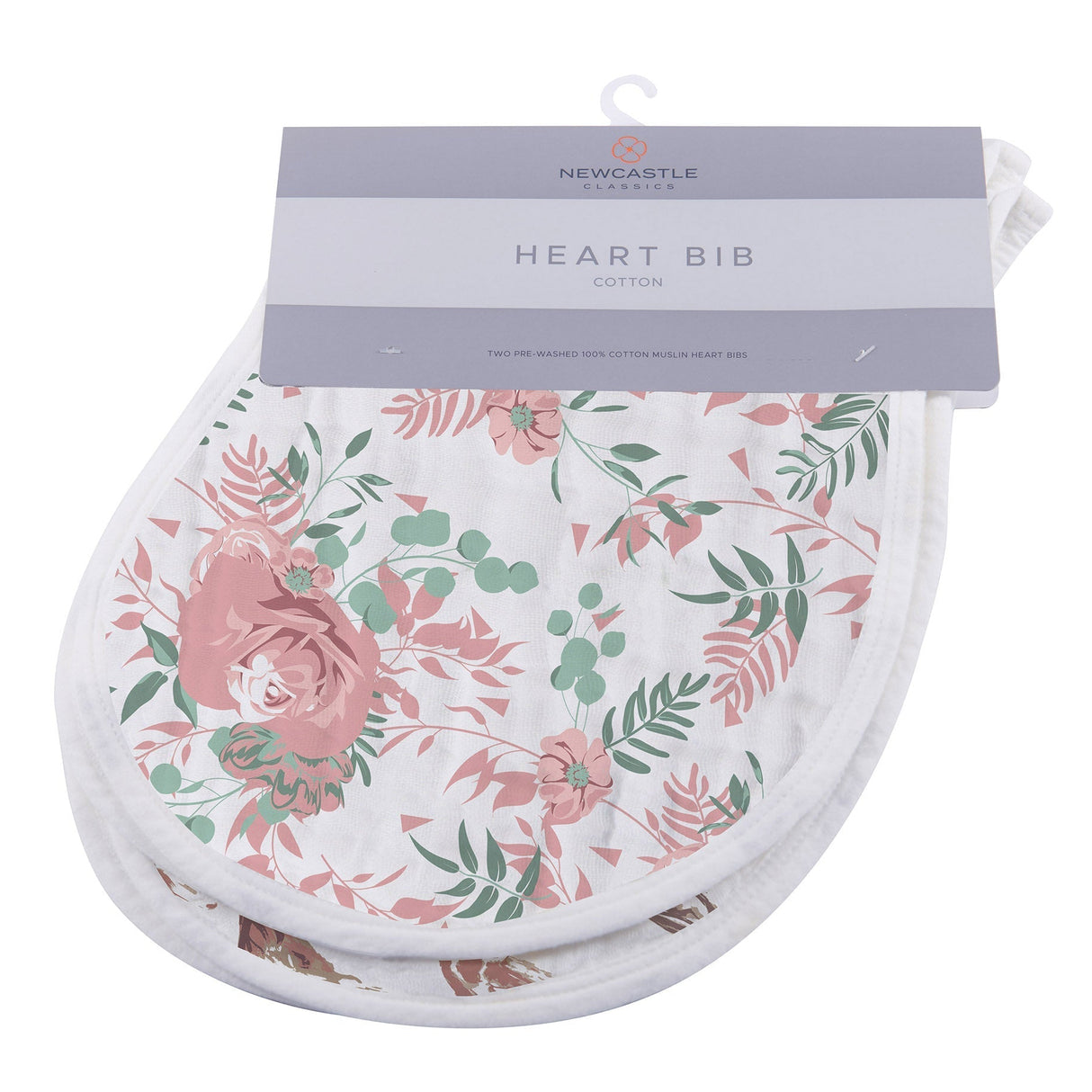 Desert Rose & Wild Horse Cotton Heart Bibs 2Pk