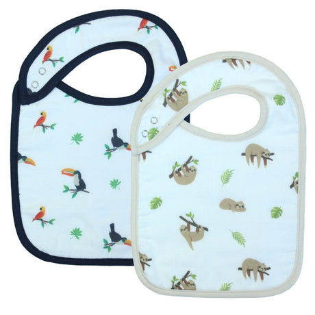 Sloth & Toucan Bib Set - HoneyBug 