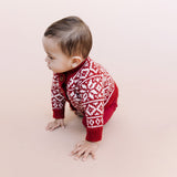 Snowflake Cardigan - Red - HoneyBug 