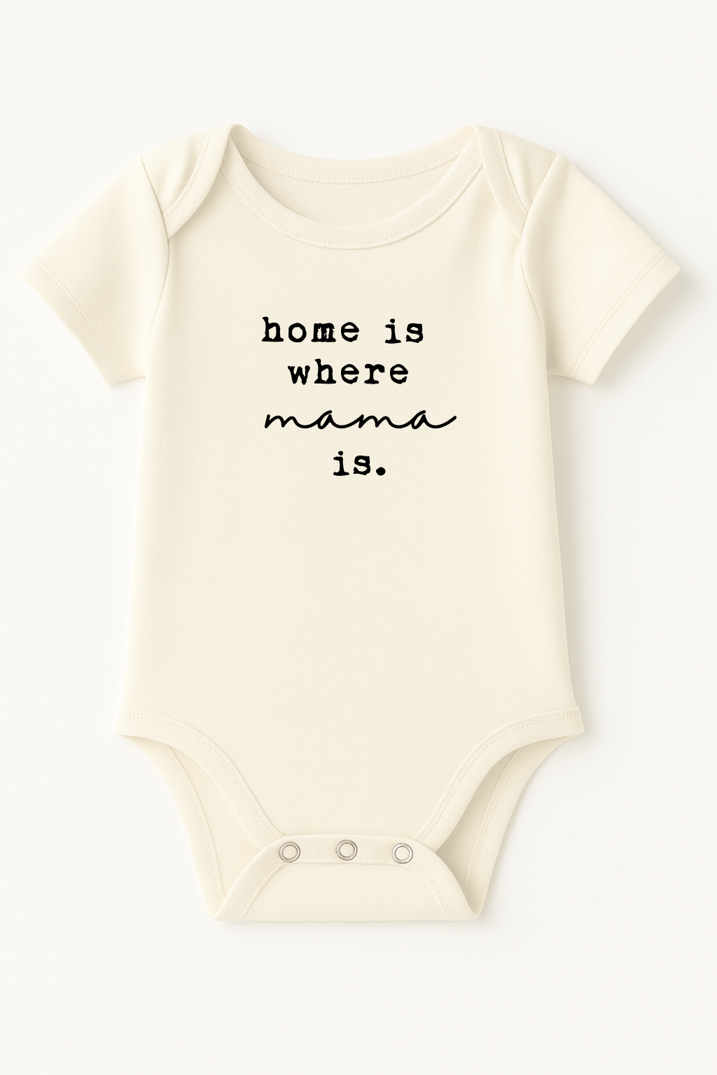 Home is Where Mama is - Organic Short Sleeve Baby Bodysuit - HoneyBug 