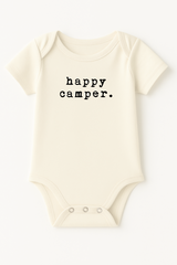Happy Camper Organic Cotton Baby Bodysuit Short Sleeve - HoneyBug 