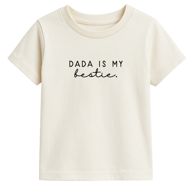 Dada is My Bestie Organic Cotton Kids T-shirt Short Sleeve - HoneyBug 
