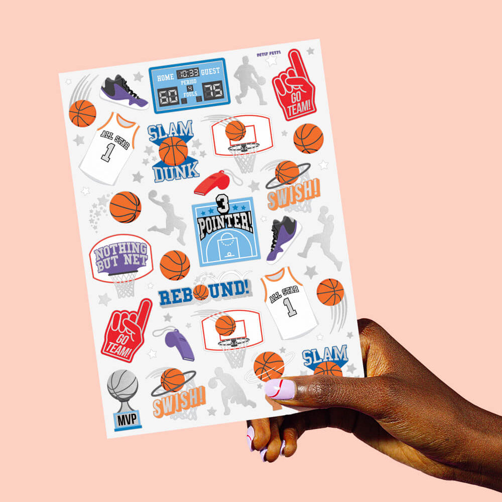 Basketball Tats - 58 Foil Temporary Tattoos